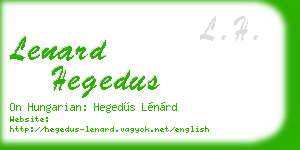 lenard hegedus business card