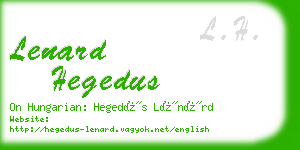lenard hegedus business card